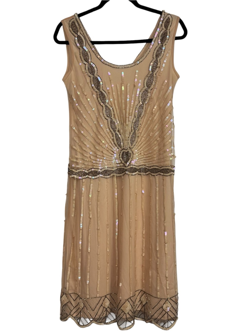 Gatsbylady London Beaded Sequins Flapper Dress US 6 UK 10 1920's Costume